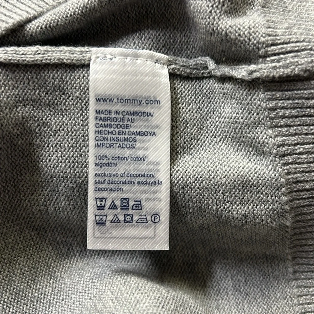 Tommy Hilfiger Light Gray V-Neck Sweater